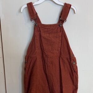 Listicle Rust Orange Top with Corduroy Detail